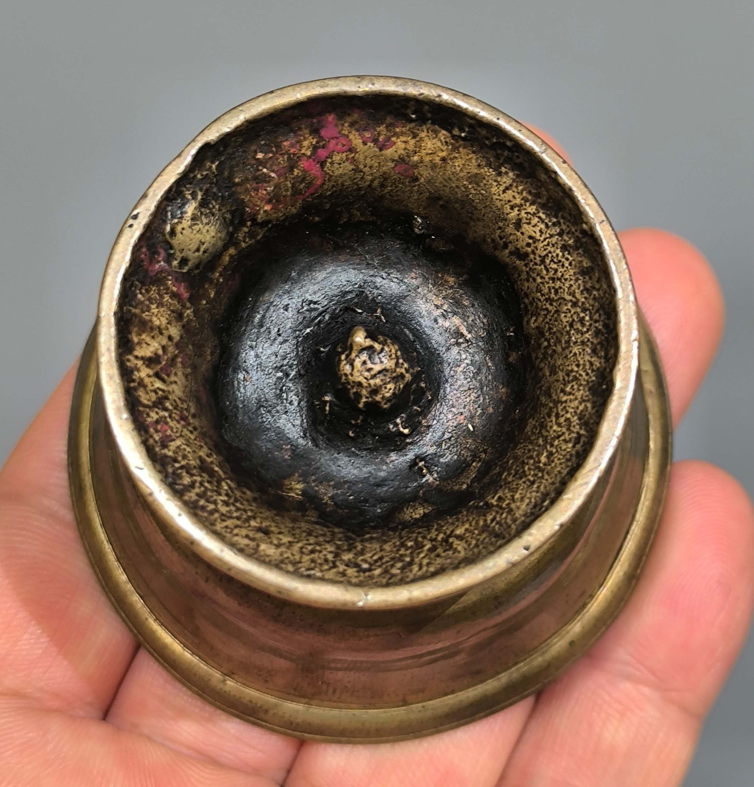 Real Tibet 18th Century Old Antique Buddhist Alloy Copper Oil Ghee Butter Lamp