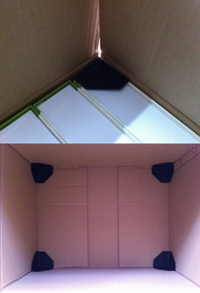 Shipping Box Corner Protectors Plastic Packaging Edge 50 Pcs, Black