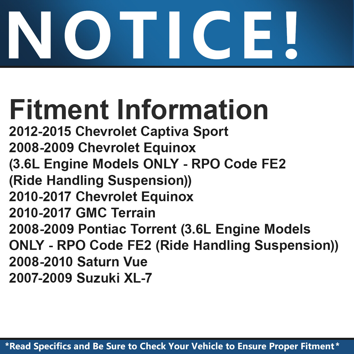 Front Stabilizer Sway Bar Links for ChevroletcEquinox Terrain Torrent Vue XL-7