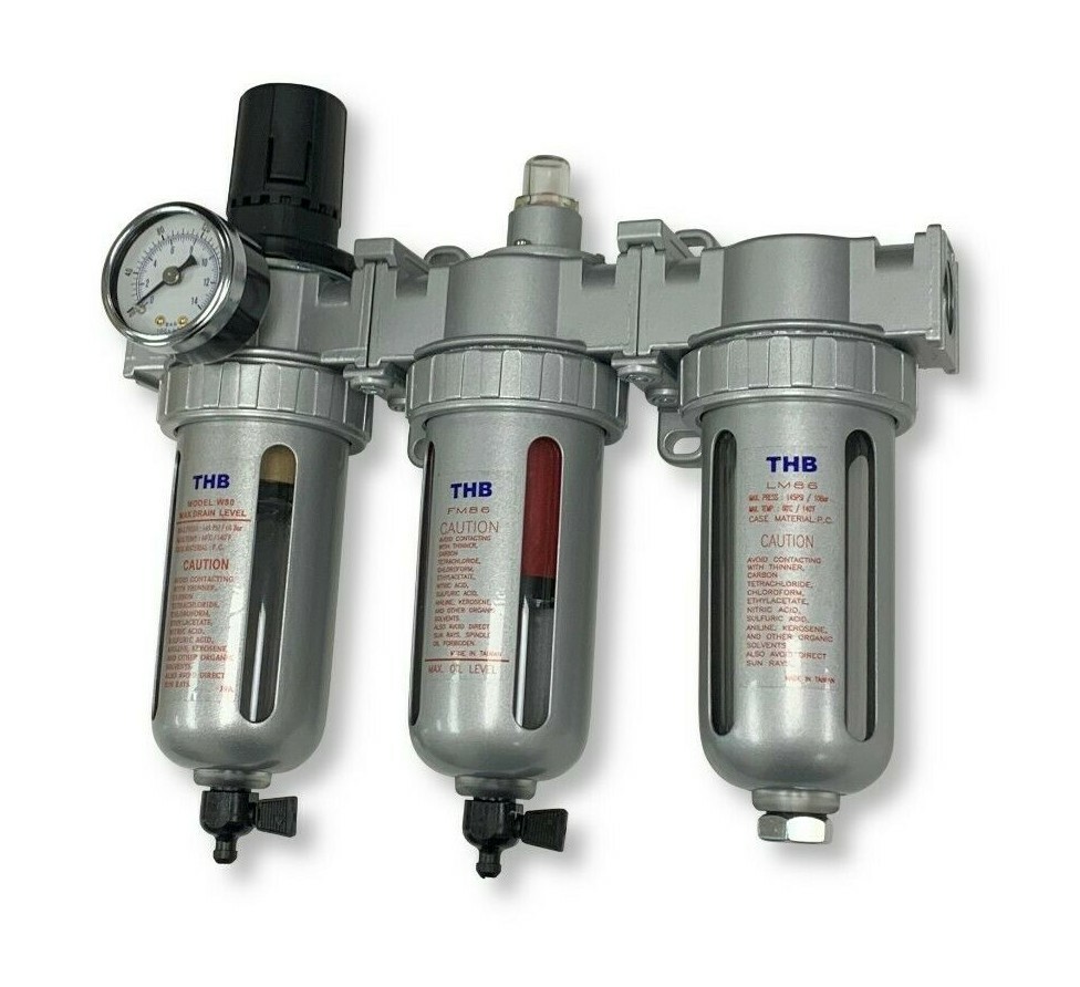 3/8" COMPRESSED AIR FILTER REGULATOR / DESICCANT DRYER / COALESCING FILTER
