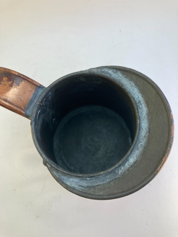 Vintage Copper Pitcher Jug Tin Lined 1 Quart