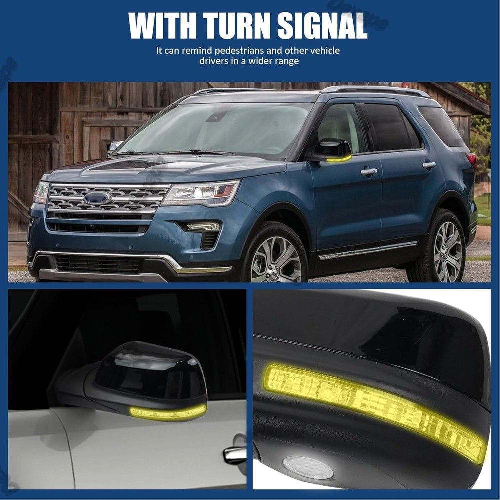 Passenger Side Mirror Assembly Compatible with Ford Explorer 7 Pin Right