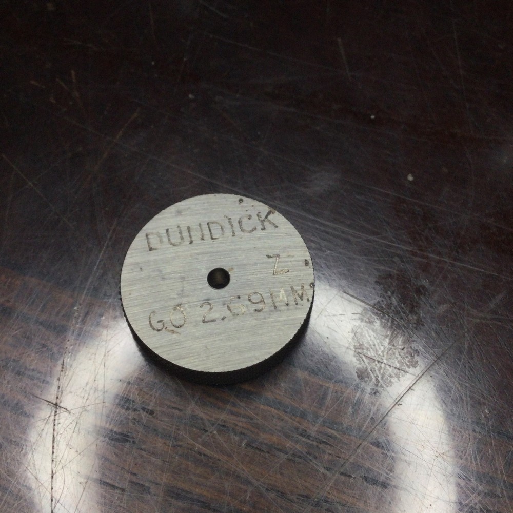 Dundick Class Z 2.69mm Plain Smooth Bore RING GAGE  (RT34)