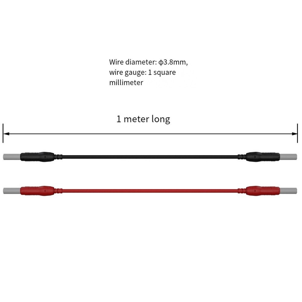 Flexible PVC 2PC Banana Leads for MultiMeter Testing Cable 100cm Length