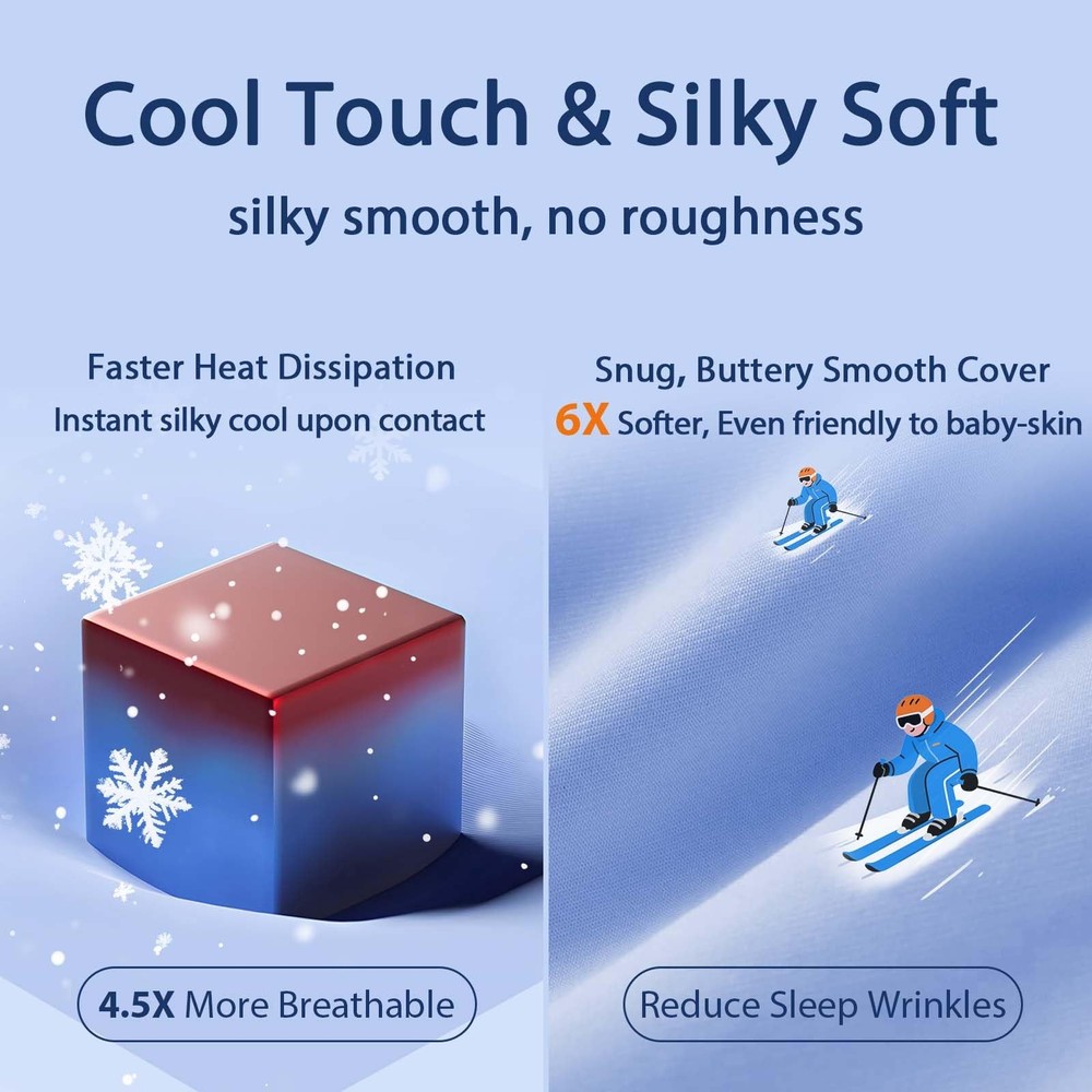 Supportive Queen Size Pillows 2 Pack, Stomach Sleeper Friendly, Blue
