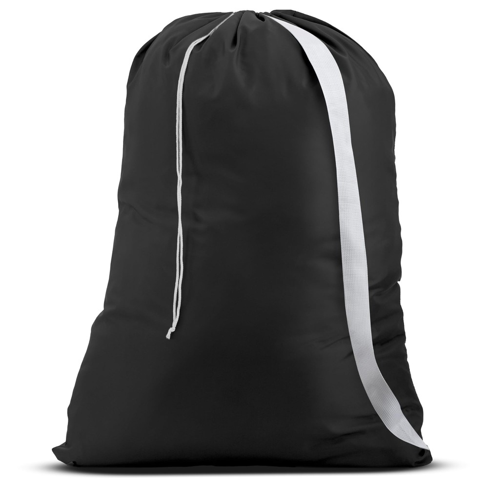 Shoulder Strap Laundry Bag Drawstring Locking Closure Durable Material Large Cap