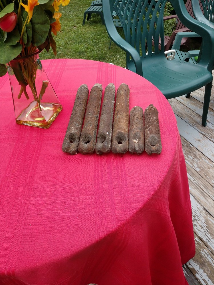 6 Vintage Cast Iron Window Weights