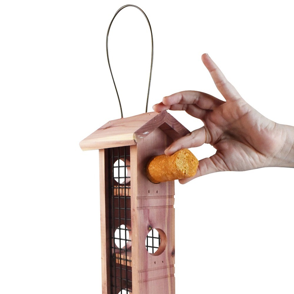 Red Cedar Wild Bird Suet Feeder, 4 Plug Capacity