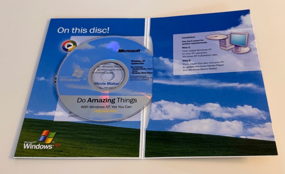 MICROSOFT Windows XP Home Edition Version 2002 with Product Key & XP Update Disc