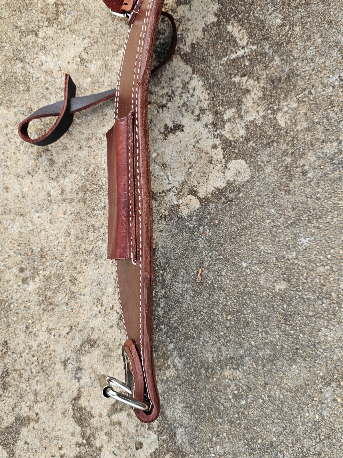New 6" Wide Western Leather Rear Flank Cinch with Connector Strap