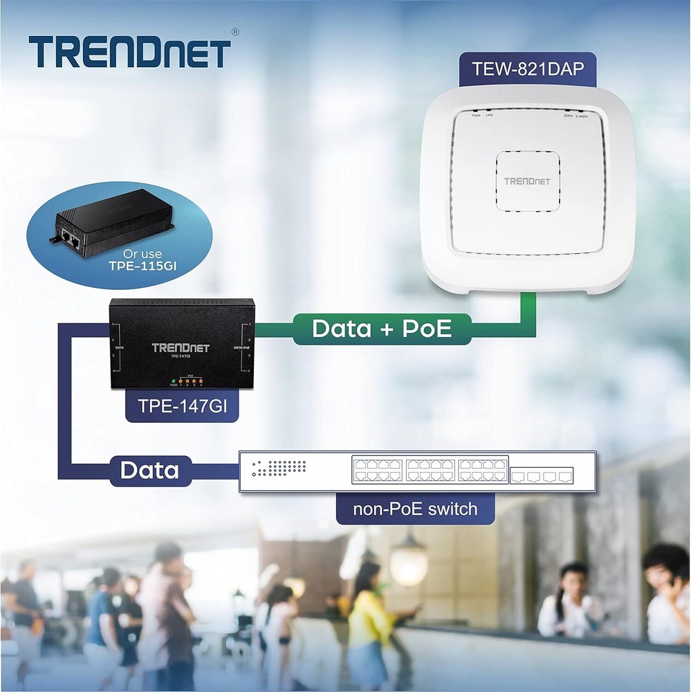 TRENDnet TEW-821DAP AC1200 Dual Band PoE Access Point (with software controller)
