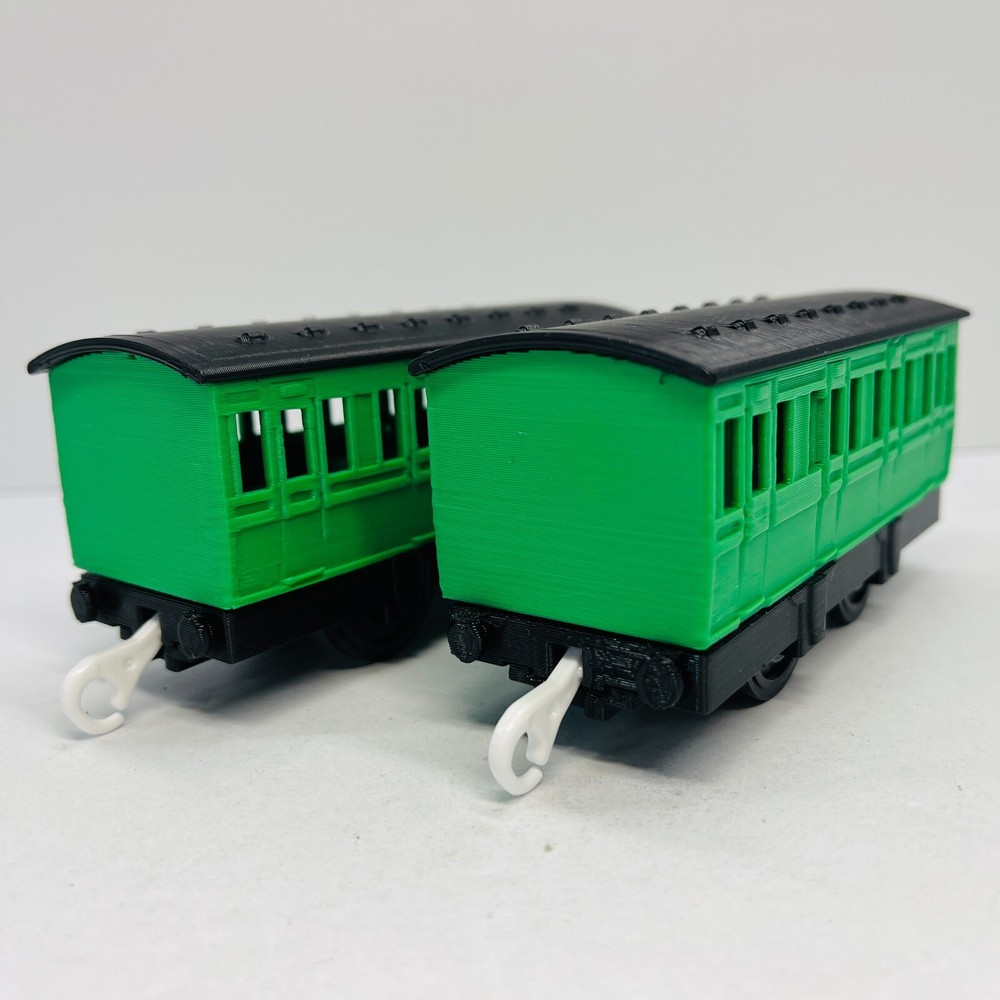 Thomas & Friends Trackmaster Green Grass Passenger Coach Train (two) Custom Made