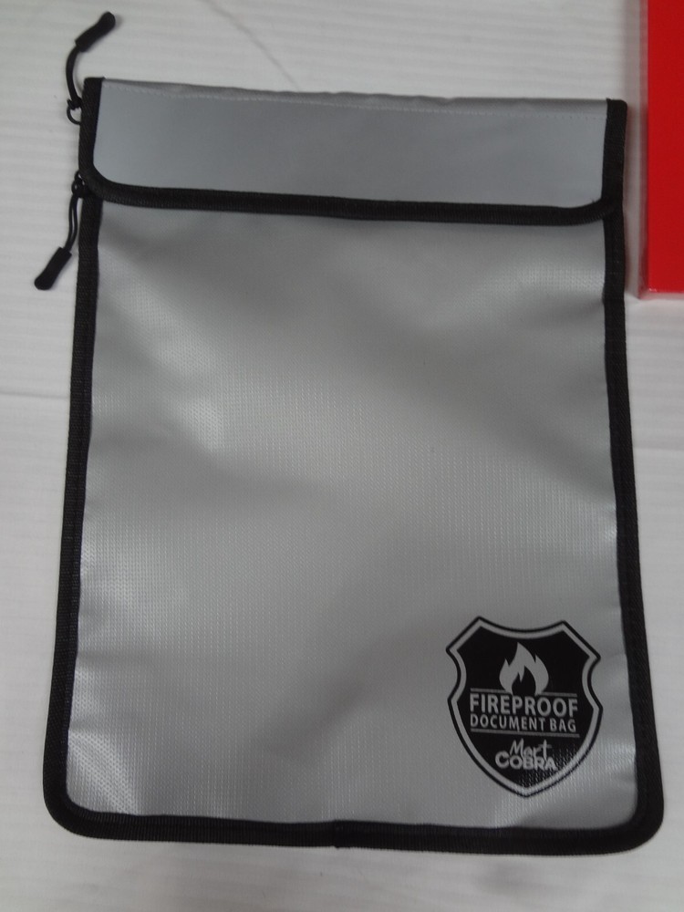 Mart Cobra Fireproof Document Bag with Zipper Fire and Waterproof Document Stora