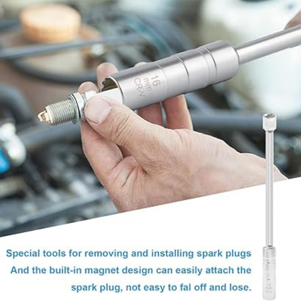 14mm Thin Wall Magnetic Swivel 3/8"Spark Plug Socket 12-Point Removal Tool