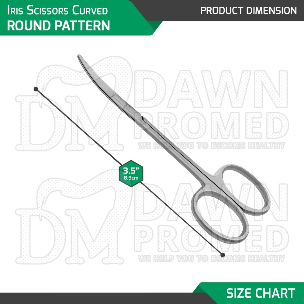 Iris Scissors 3.5″ Curved Round Pattern Dental Veterinary Surgical Instruments