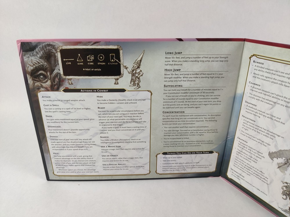 Dungeons & Dragons 2017 Fold-Out Board Rulebook and Instructions Guide