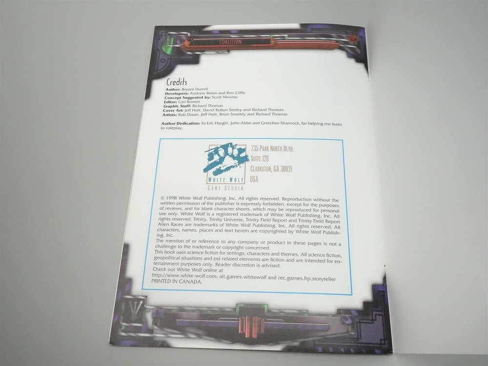 Trinity: Field Report - Alien Races (White Wolf)