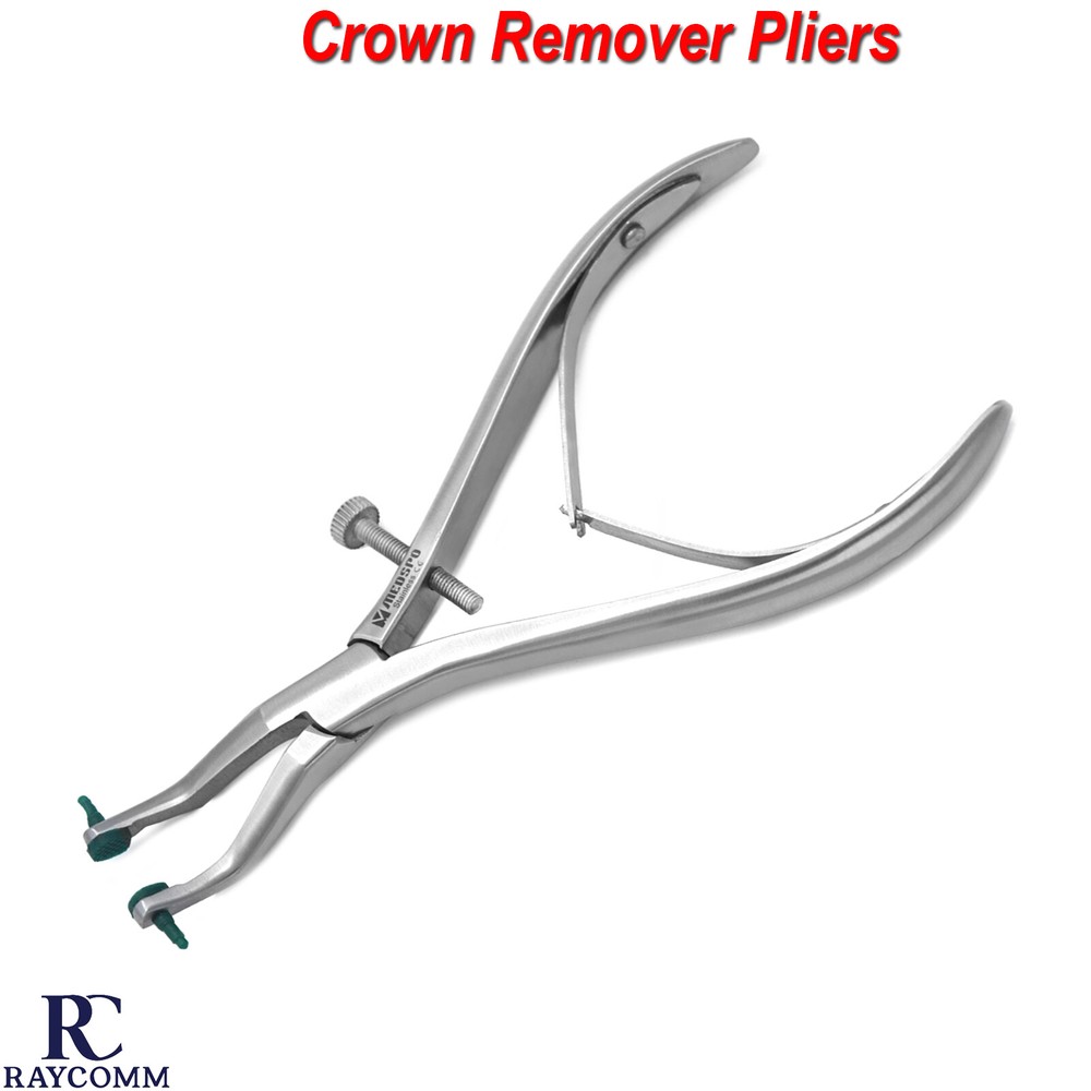 Dental Crown Remover Gripper Pliers Angled With Replaceable Silicone Tips Tools
