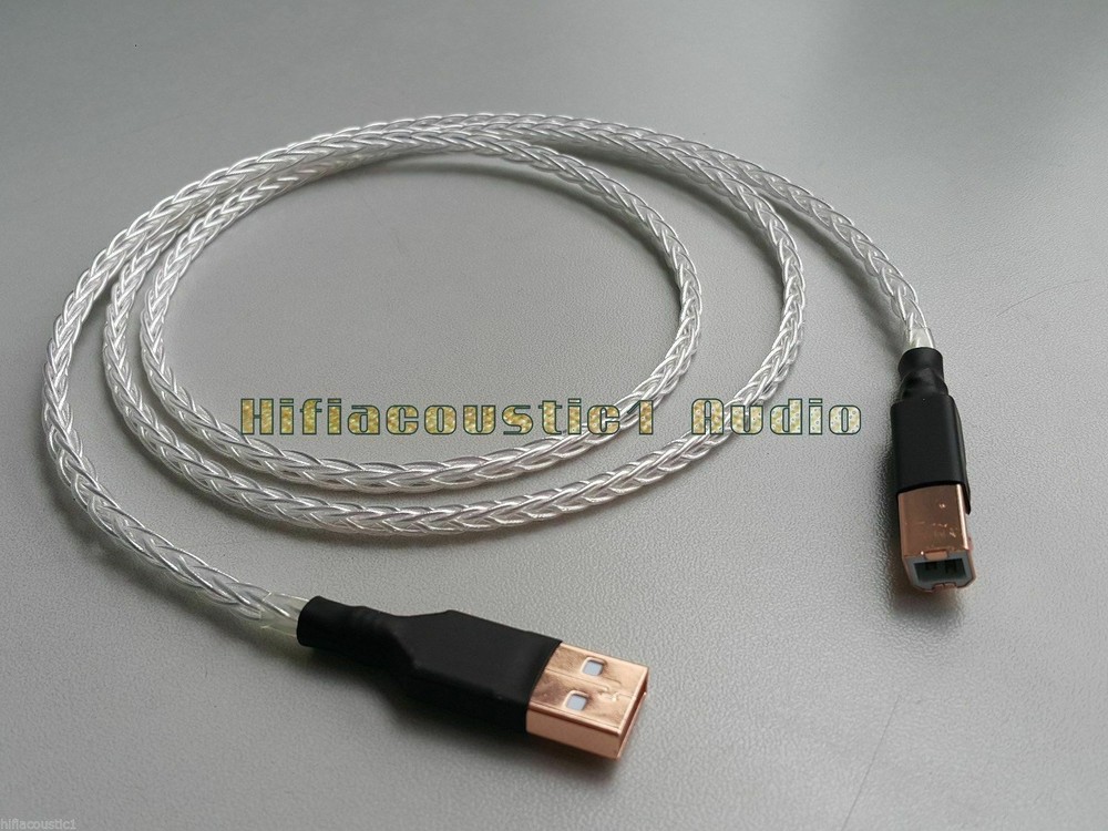 3ft USB Data DAC line decoder Cable AB A to B 8N OCC Silver HI END