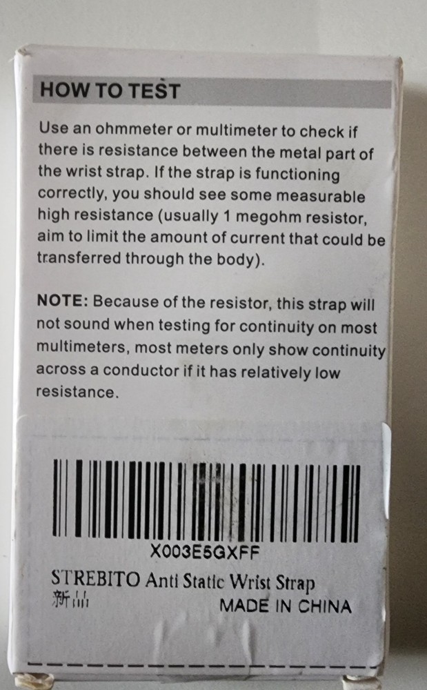Strebito Anti Static Wrist Strap Original Package