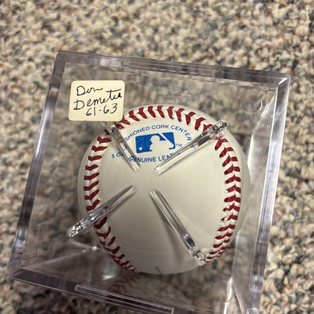 Dom Demeter Autographed Baseball & Case, Phillies