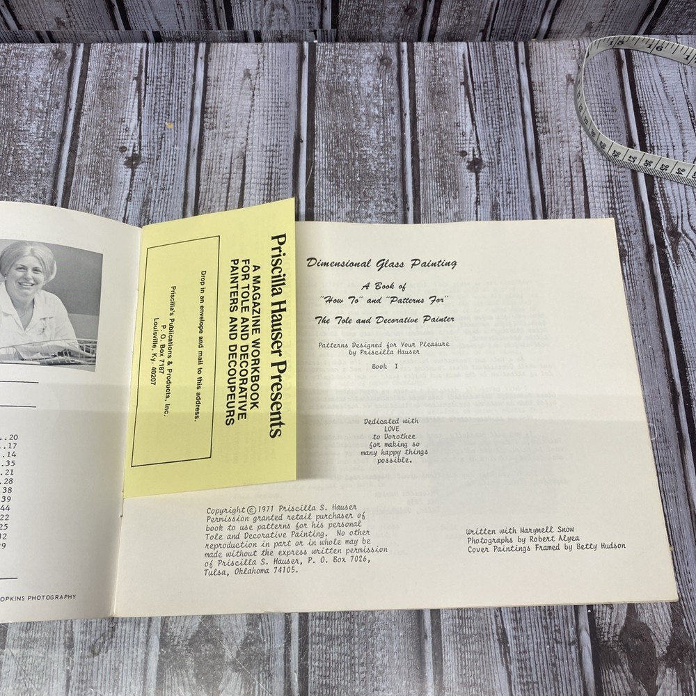 Dimensional Glass Painting Project Instruction 1971 Art Tutorial Pattern Book