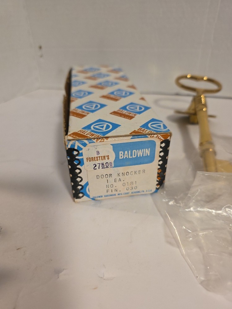 Vintage Baldwin #0181 Solid Brass Key Door Knocker Nos.