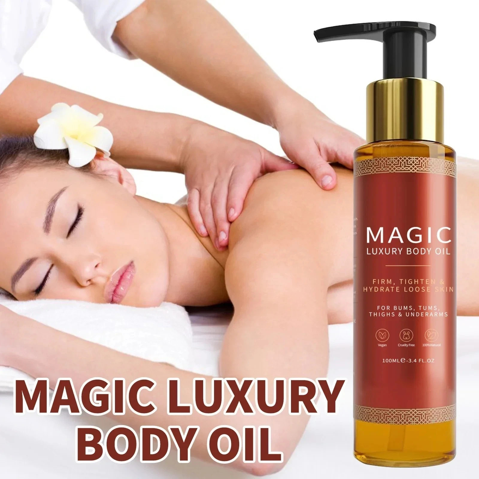 Besque Magic Luxury Body Oil 3.4 oz Firms Tighten & Hydrate Loose Skin Pump