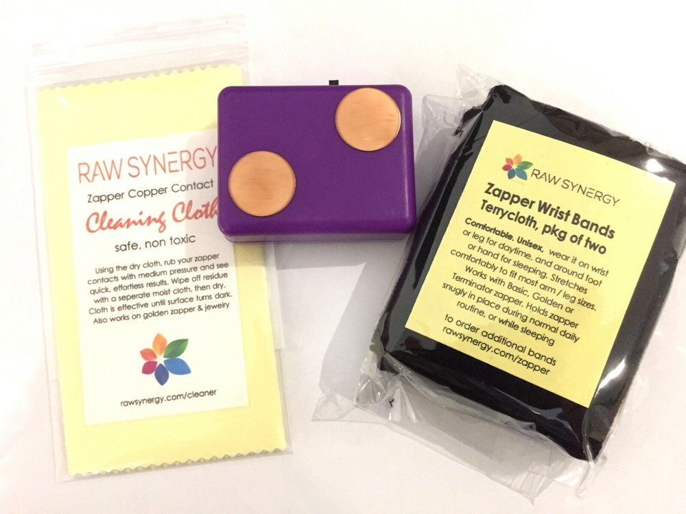 Basic Zapper 3 Item PKG Clean Cloth Wrist Bands Kill Parasites Bacteria Virus