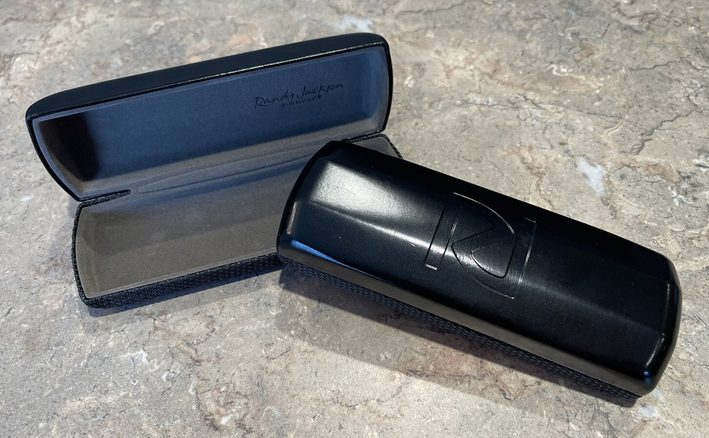 Randy Jackson Hard Sided Eyeglass Case Clamshell Gray Green Black