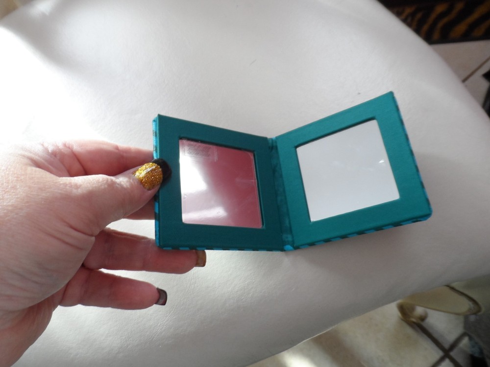 Blue "Be Brilliant" double pocket mirror NIP