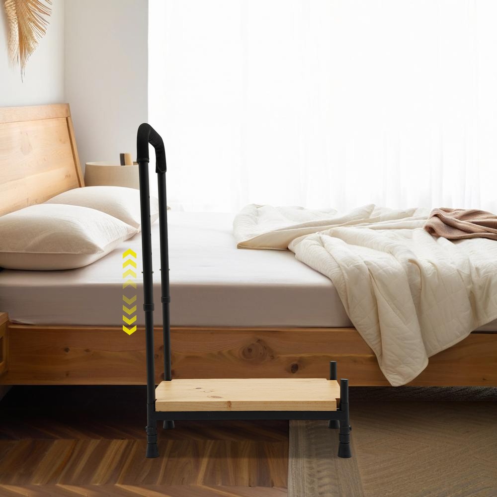 Adjustable Bed Step Stool with Handle for Elderly Seniors 400lbs Capacity