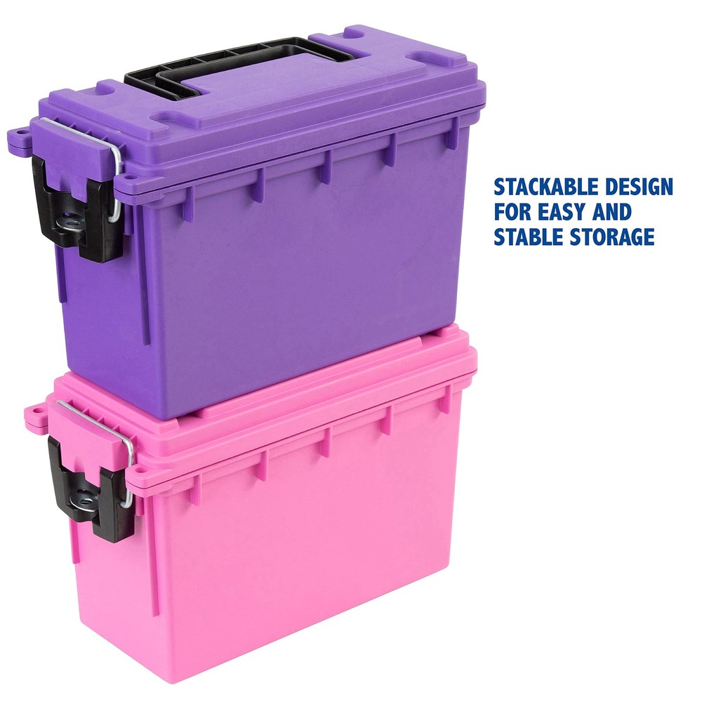 Sheffield 12632 Ammo Storage Box, Stackable .30 Cal Standard Single, Purple