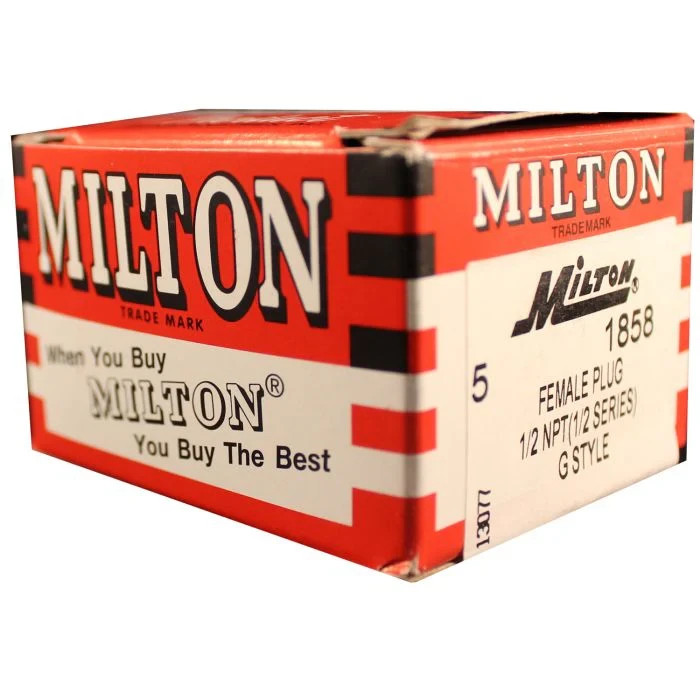 1858 Milton 1/2" FNPT G-Style Plug 5 Pack