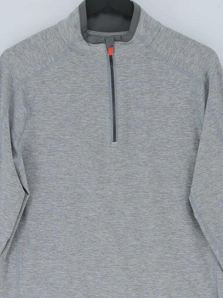 Under Armour Men's Loungewear S Grey Polyester with Elastane Mock Neck Basic