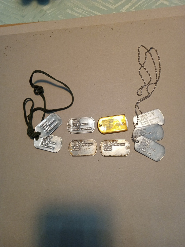 Vintage Military Dog Tags Engraved  Lot of 9