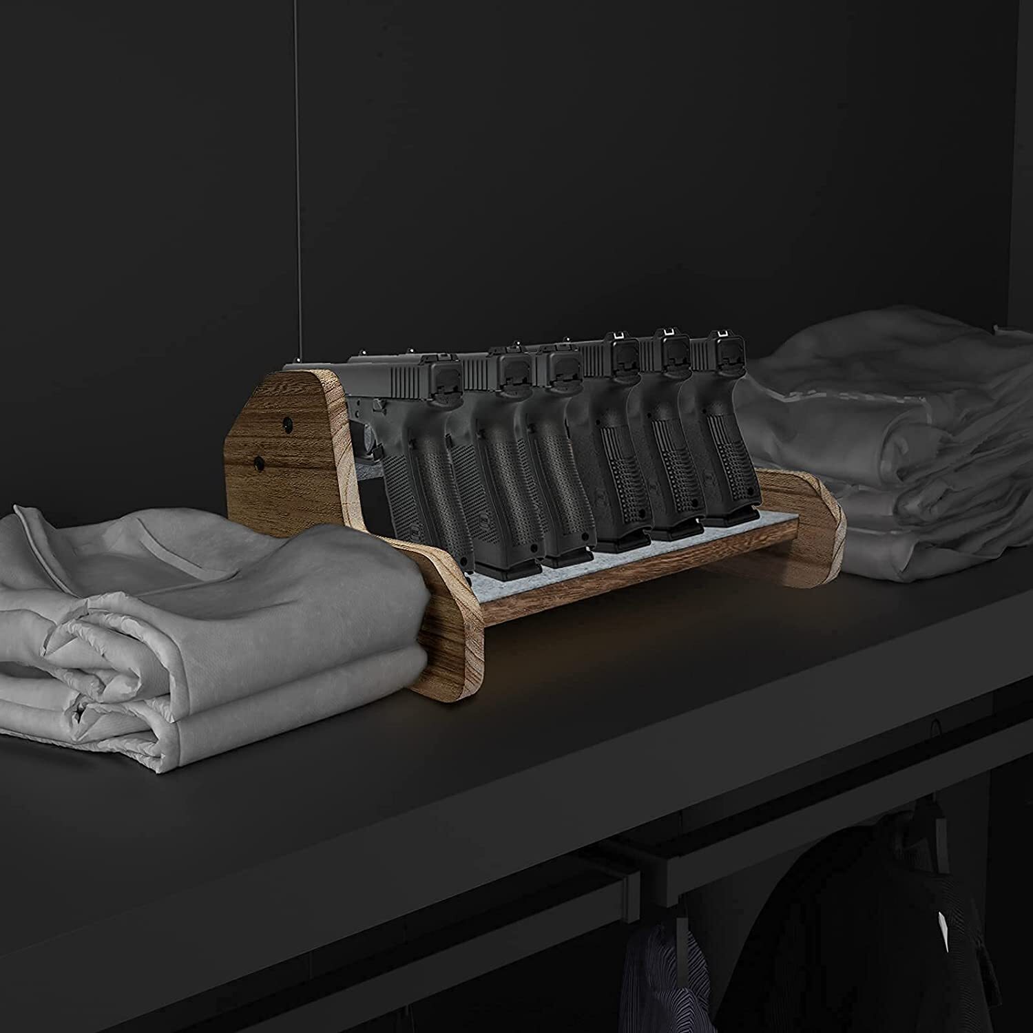 Gun Pistol Rack Firearm Handgun Display Holder Cabinet Storage Safe Organizer US