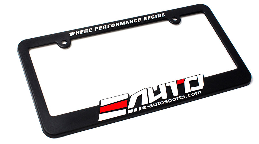 2 x E AUTO e-autosports license Plate Frame "Where Performance Begins"