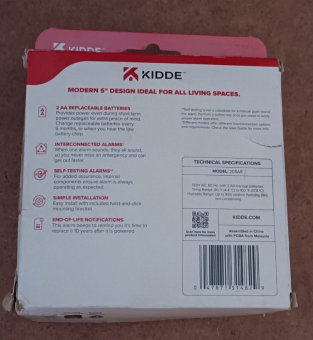 Kidde Detect Smoke Alarm Model 20SAR *NO Hardwire