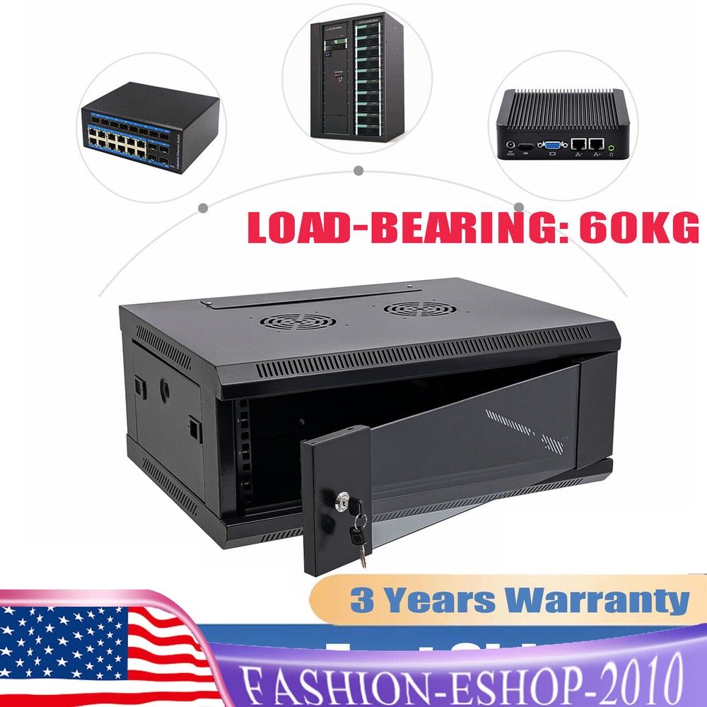 4U Server Cabinet Case Wall Mounted Network Server Data Cabinet Enclosure Rack