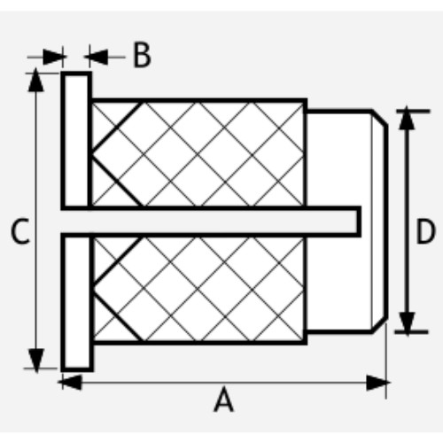 M4 X 7.9 BANC-LOK HEADED REVERSE BRASS INSERT FOR PLASTIC PSM03992