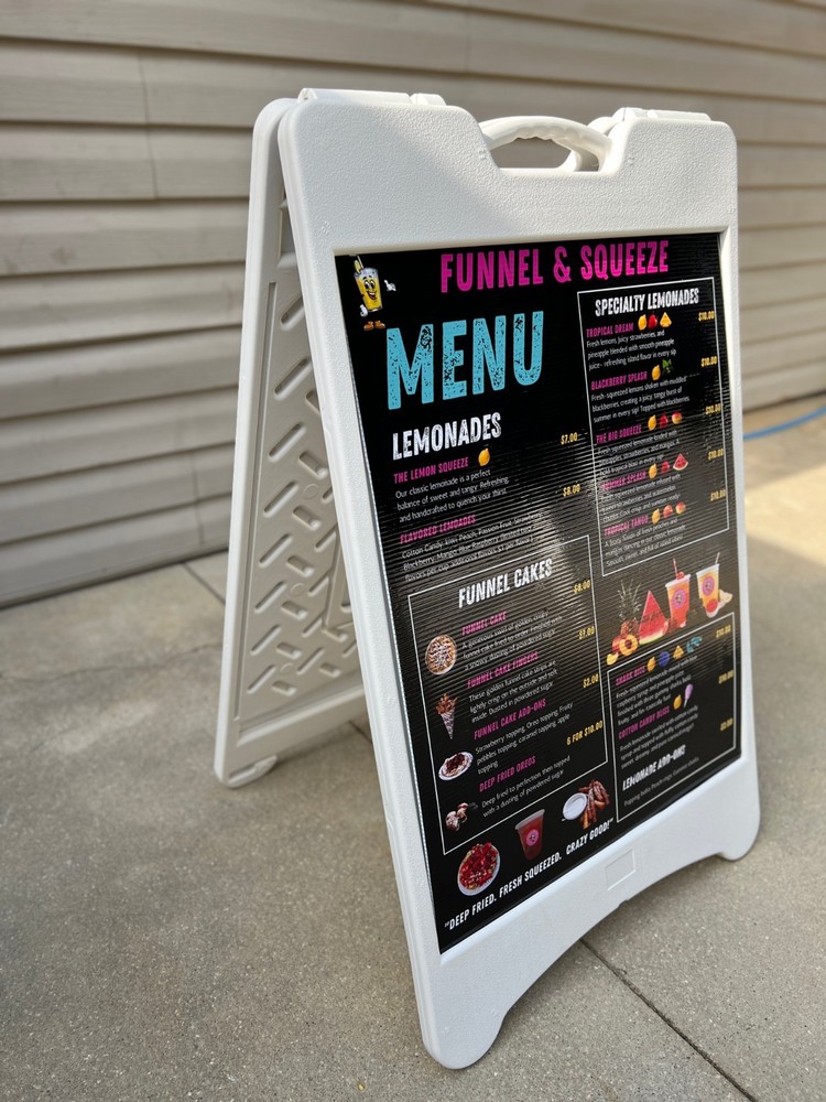 A-Frame Sidewalk Signs – Custom Printed, Your Design, Both Sides