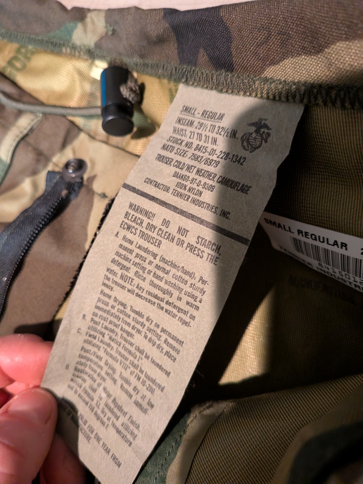 Military Cold/Wet Weather Trouser Woodland BDU Gore-Tex Pants Small/Regular