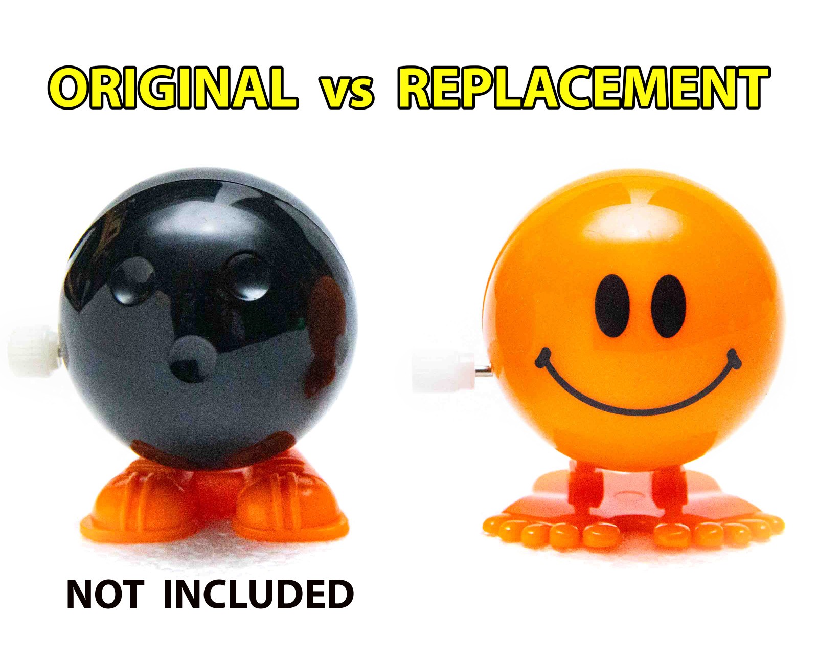 Replacement Wind-Up BALL (Set of 4) for Vintage 1980 TOMY Strolling Bowling Game