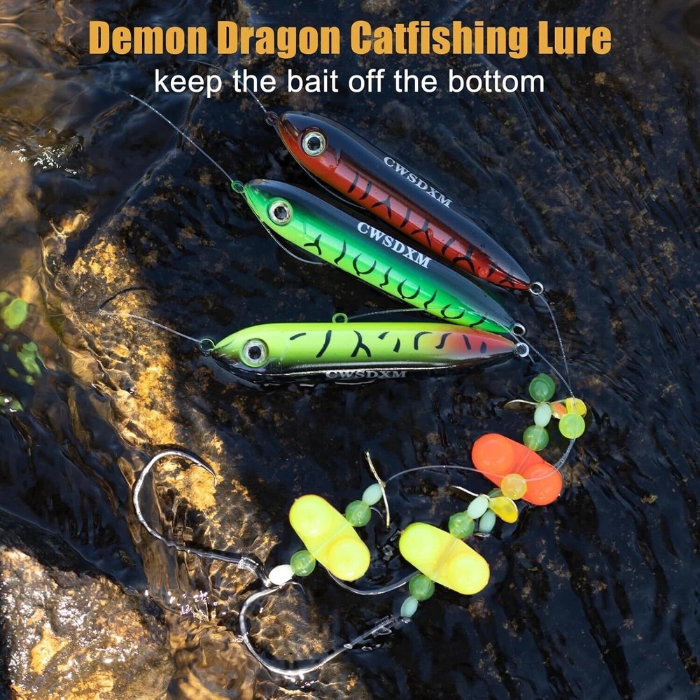 Catfish Float Rig Demon Dragon Style Rattling Line Float Propeller and Circle