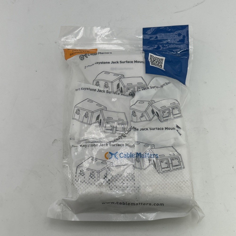 5 Pack Cable Matters Surface Mount Keystone Jack Box Enclosure White
