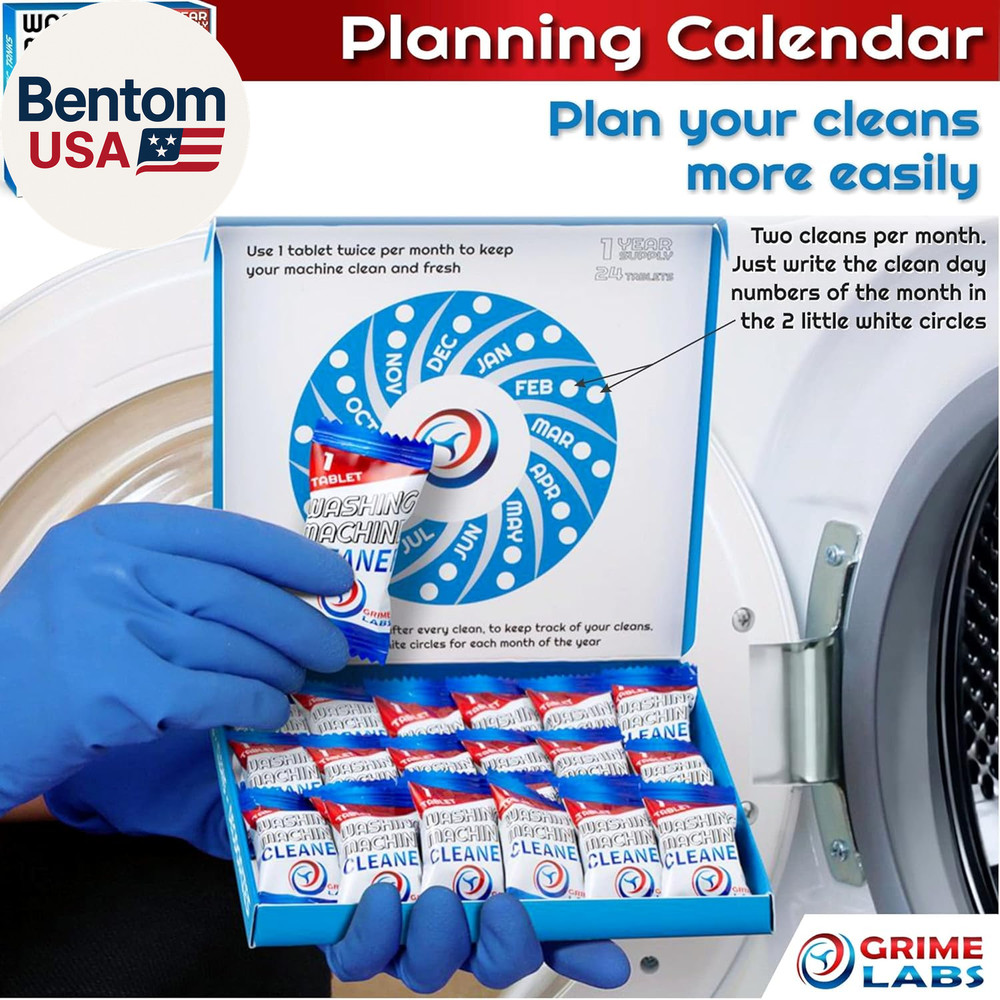 Washing Machine & Dishwasher Cleaner Tablets Bundle – 12-Month Supply | Deep Cle