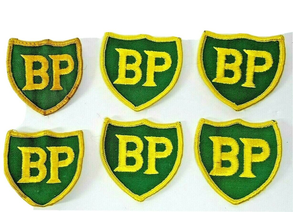 6x Lot BP British Petroleum Embroidered Uniform Jacket Patch 2 1/2" Shield 20cb6