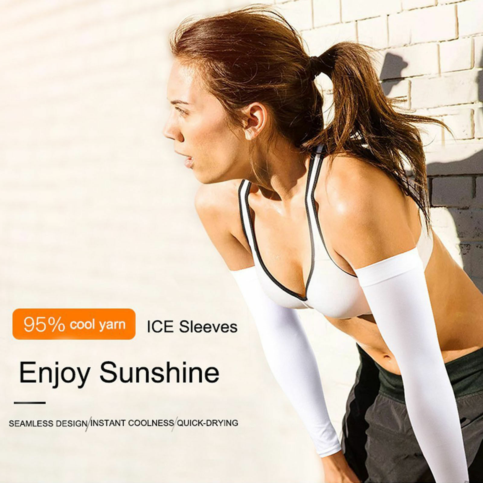 Outdoor Sport UV Sun Protection Arm Sleeves Cycling Cap Beanie Cap for Men Women