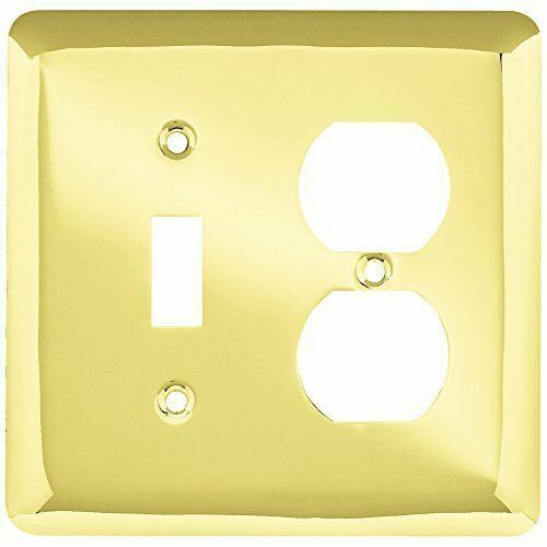 Brainerd Studio (64353) Single Switch Duplex Outlet Cover, Plated Brass 2-Pack